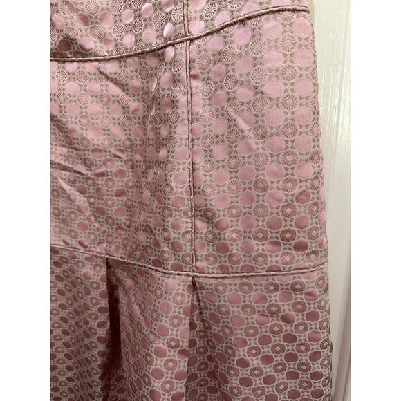 Banana Republic Women's Light Pink Monogram Jacquard Fit & Flare Dress 14 - Picture 4 of 11